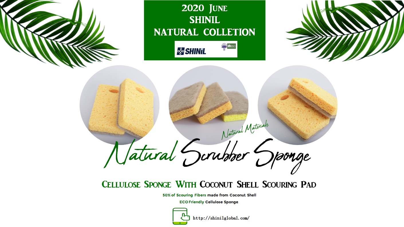 2020June 1차 - Cellulose Sponge with Coconut Shell Scouring Pad
